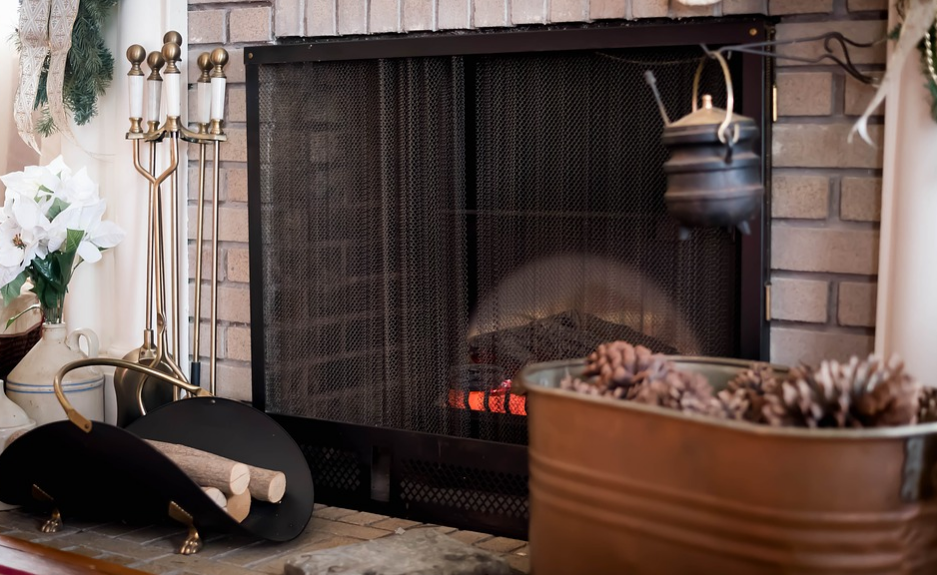 Fireplace with fire wood 